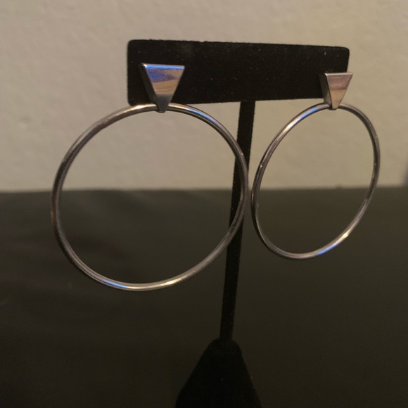 Silver Hoop Earrings - Picture 4 of 5